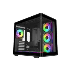 COOLER MASTER - Gabinete Gamer Elite 600, Mid Tower, 7 Ventiladores ARGB, Negro
