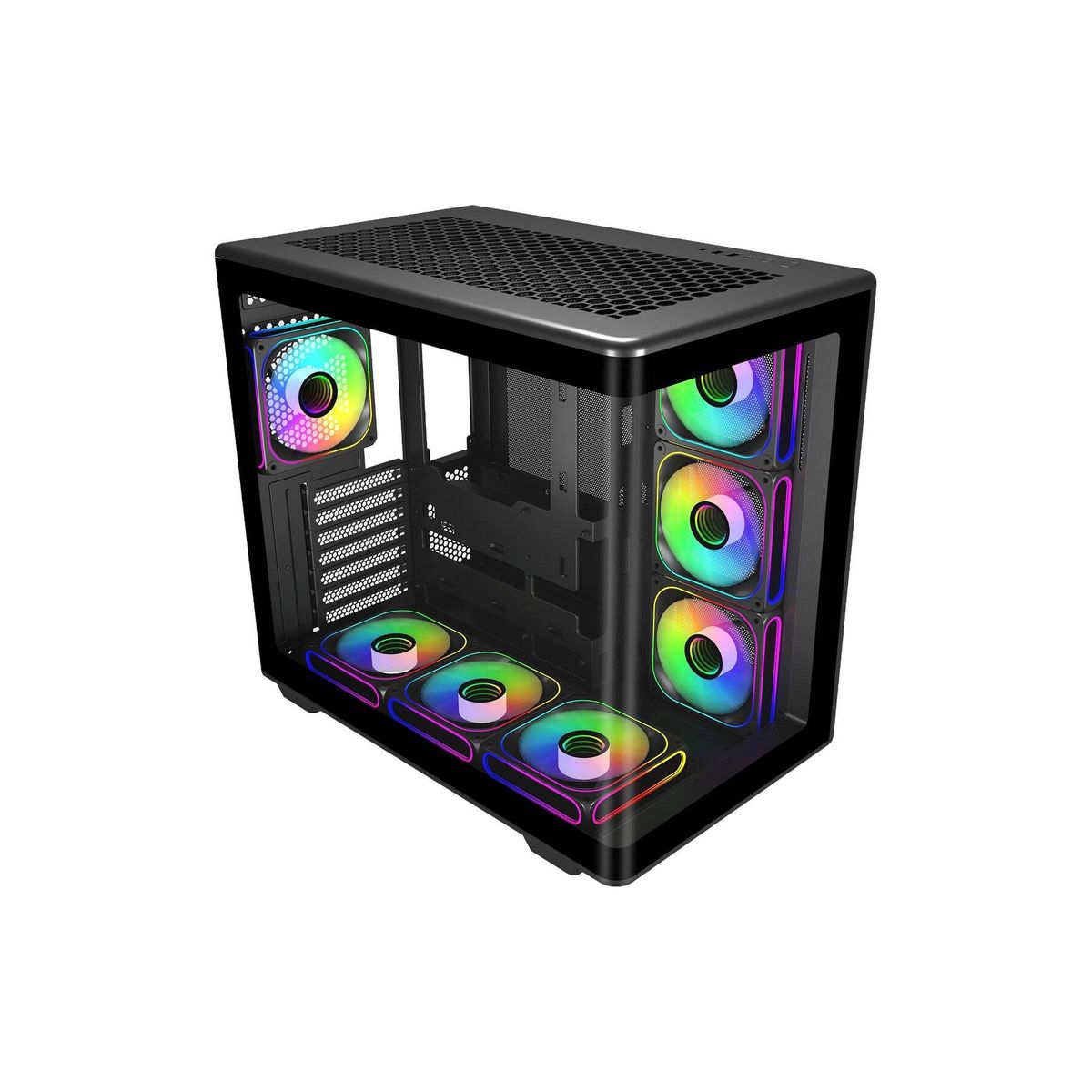 COOLER MASTER - Gabinete Gamer Cooler Master Elite 600, Mid Tower, 7 Ventiladores ARGB, Negro