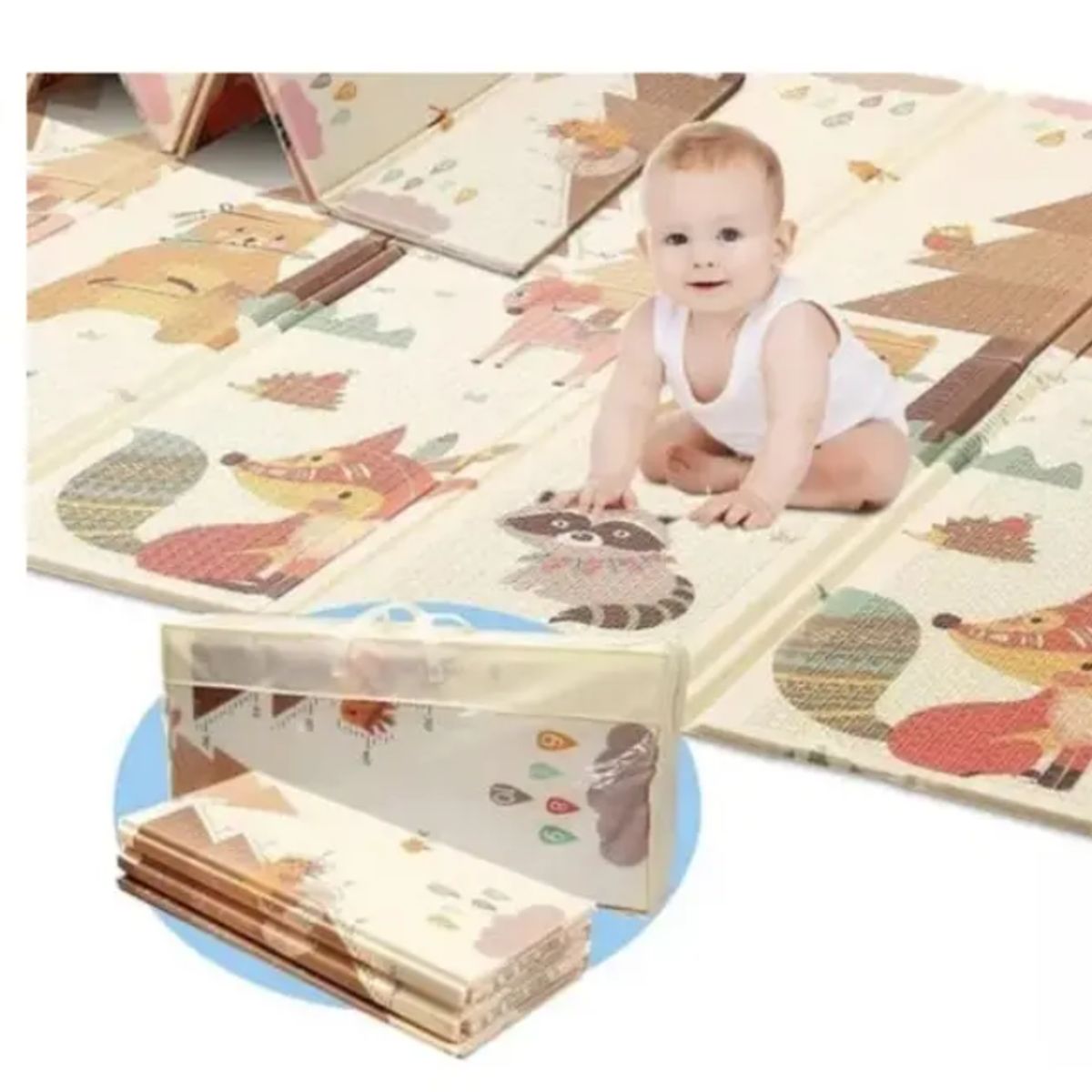 GENERICO - Alfombra Goma Eva Plegable Para Bebé  Con Bolso 180x200 nino