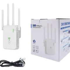 IRM - Repetidor Wifi Inalambrico 4 Antenas 300mbps Amplificador Señal Extensor Cobertura Pro FIGOIMPORT