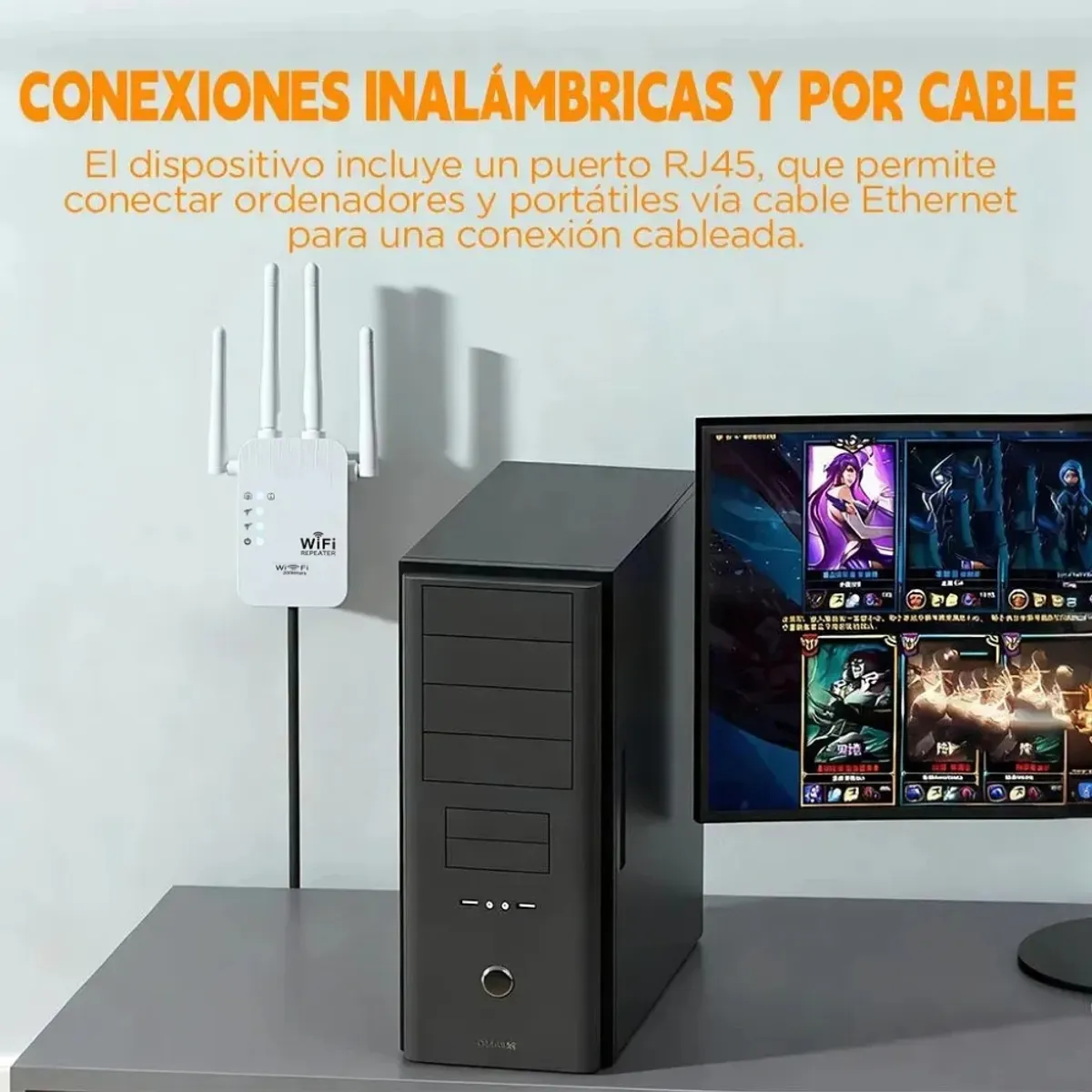 IRM - Repetidor Wifi Inalambrico 4 Antenas 300mbps Amplificador Señal Extensor Cobertura Pro FIGOIMPORT
