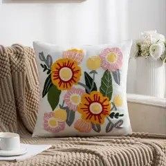 GENERICO - Pack De 2 Cojines + 2 Fundas Bordadas Con Cierre Oculto Medida 45x45cm