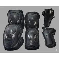 GENERICO - Set de Protección Rodillera Codera Muñequera Protectores en Color Negro