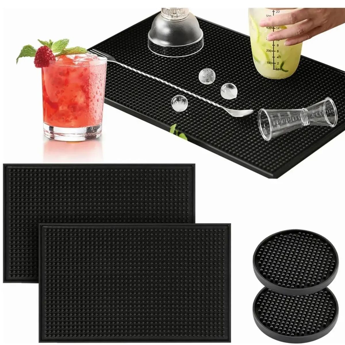 GENERICO - 4pz Tapete Para Bar Grande 45 X 30cm Barra Escurridor Labg