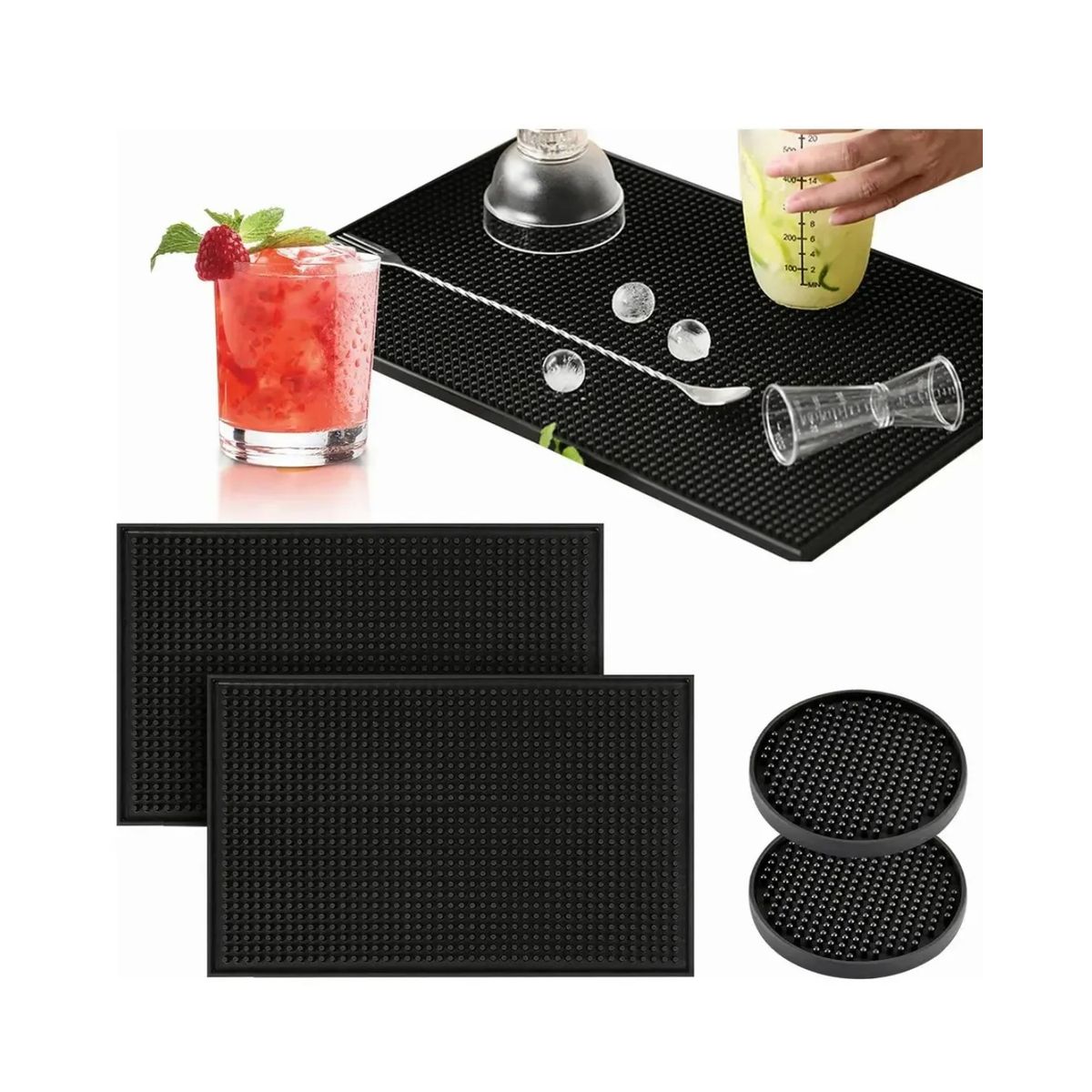 GENERICO - 4pz Tapete Para Bar Grande 45 X 30cm Barra Escurridor Labg