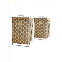 GENERICO - KIT  DE CESTAS DE ROPA 36CMX59CM CON DISEÑO DE HOJAS