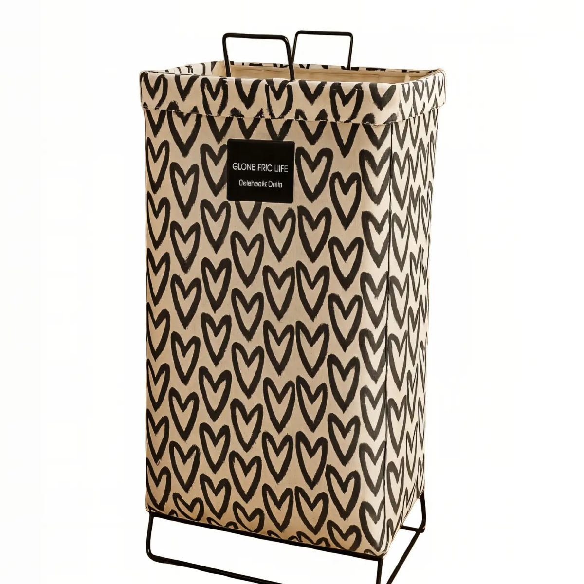 GENERICO - CESTA DE ROPA 36CMX59CM CON DISEÑO DE CORAZONES
