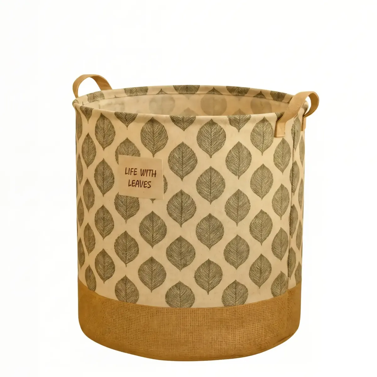 GENERICO - CESTA DE YUTE PARA ROPA 40CMX50CM CON DISEÑO 1