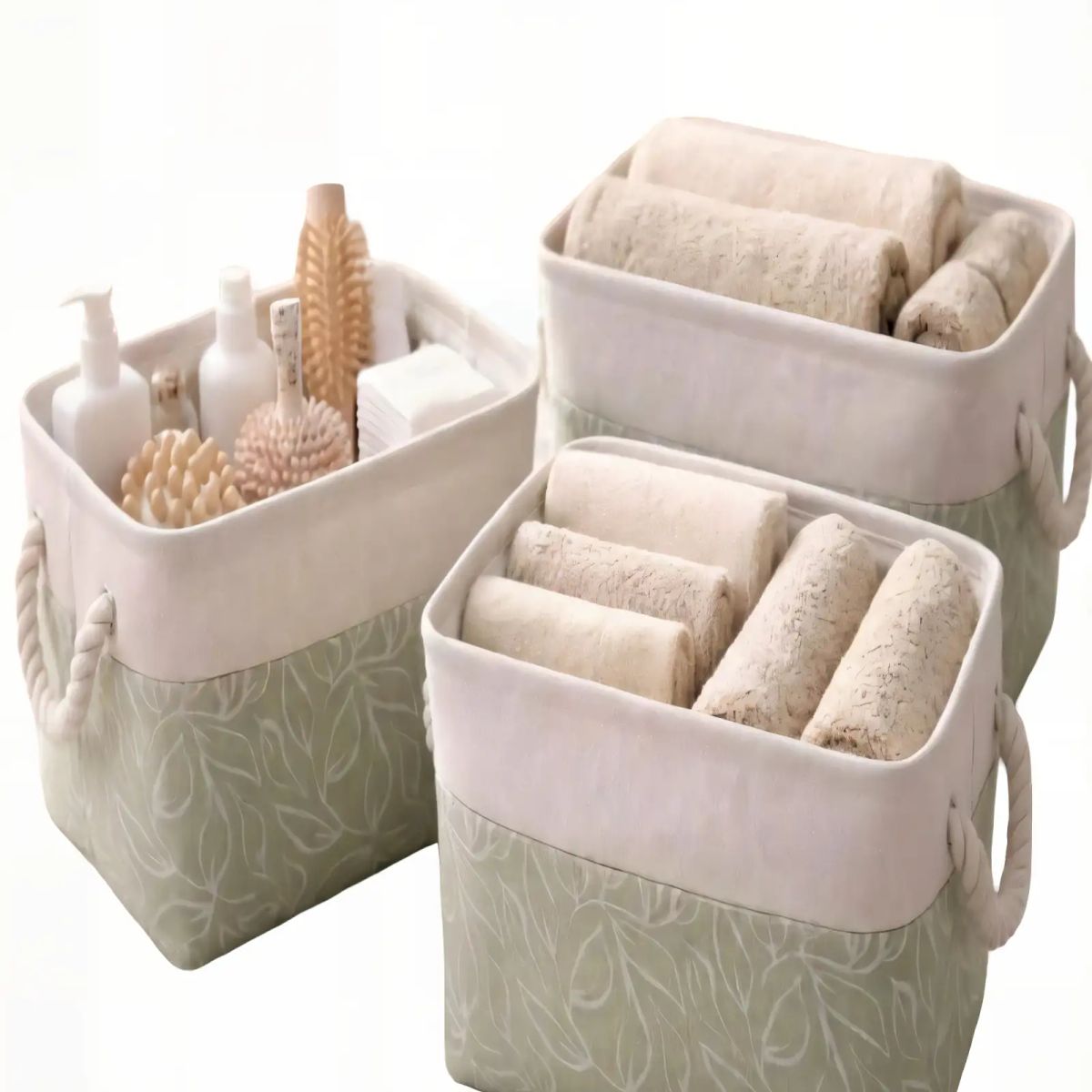 GENERICO - KIT   DE 3 CESTA ORGANIZADOR 33CMX20CMX20CM COLOR VERDE