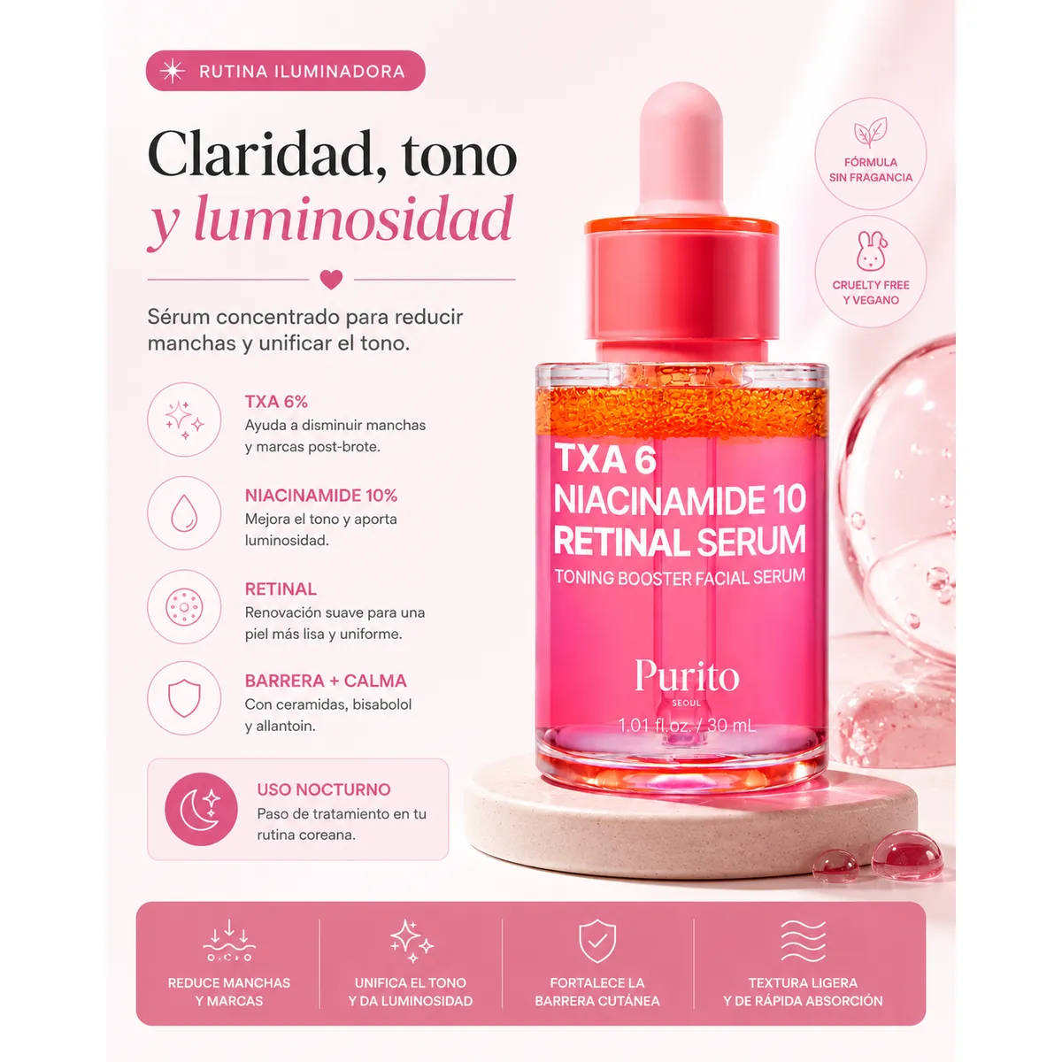 PURITO - Purito Sérum Antimanchas TXA Niacinamida Retinal 30ml