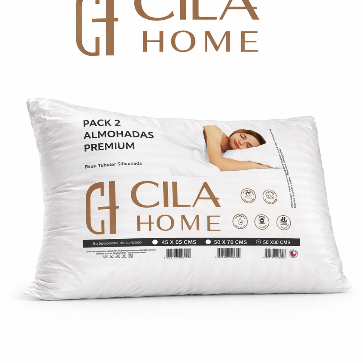 GENERICO - Combo Cubrecolchon Impermeable 2 plazas  + Dos Almohadas Cila Home