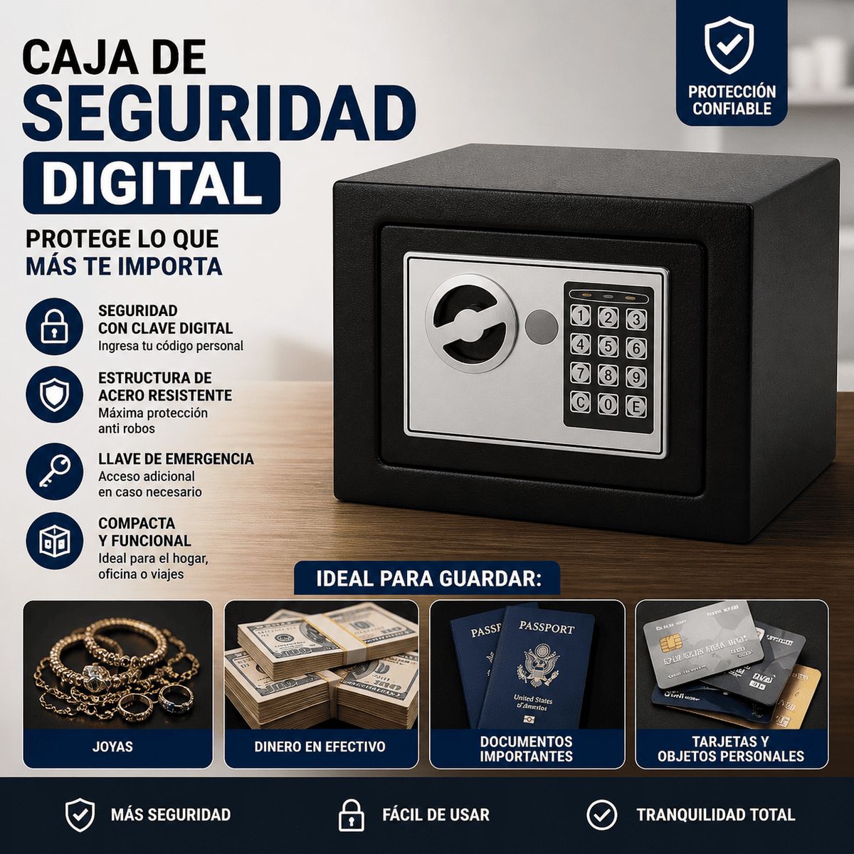 MOVI - Caja de Seguridad Digital 4,2 litros