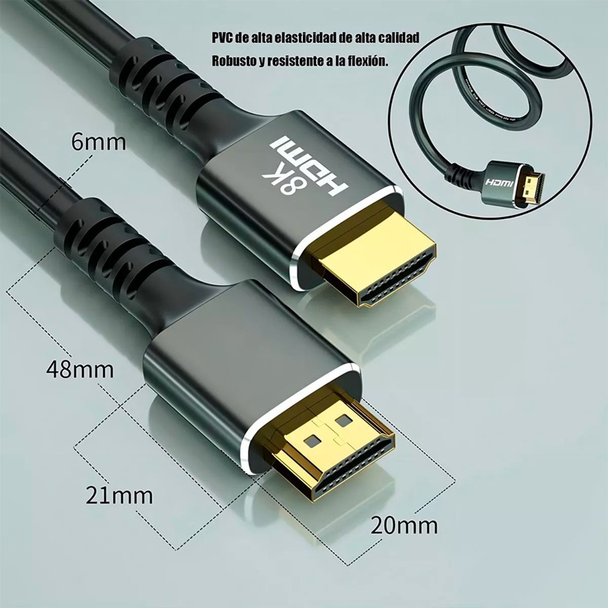 GENERICO - Cable Adaptador HDMI 8K 60Hz Ultra HD Alta Velocidad