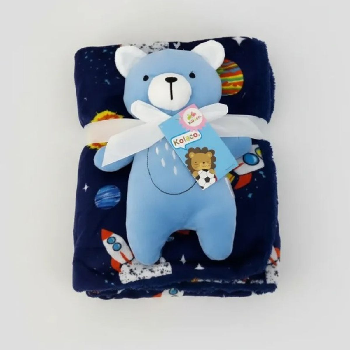 GENERICO - Manta Con Peluche De Apego Para Bebes Frazada Suave Oso AZUL