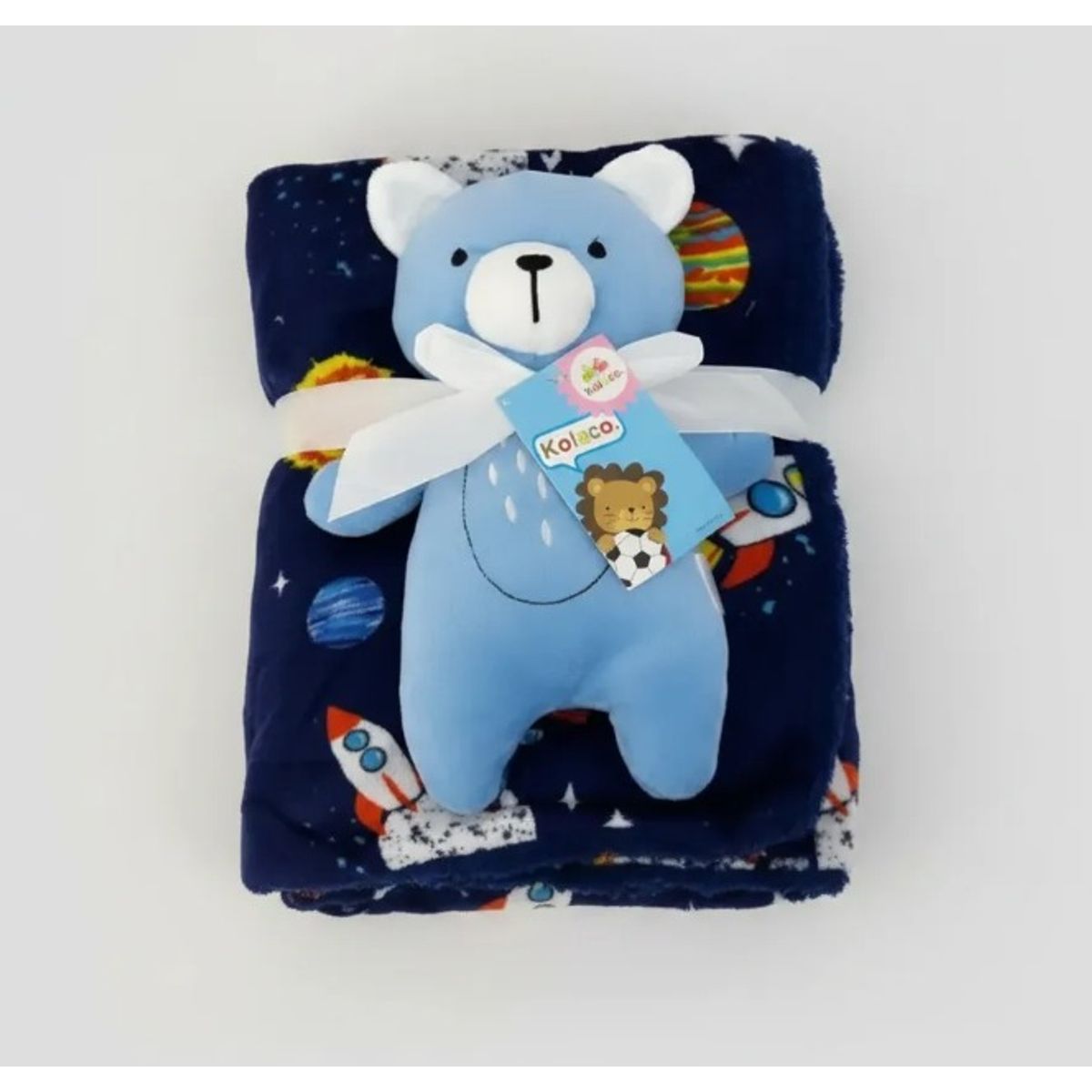 GENERICO - Manta Con Peluche De Apego Para Bebes Frazada Suave Oso AZUL