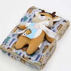 GENERICO - Manta Con Peluche De Apego Para Bebes Frazada Suave RENO MARRON