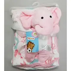 GENERICO - Manta Con Peluche De Apego Para Bebes Frazada Suave Elefante ROSA