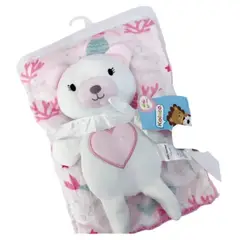 GENERICO - Manta Con Peluche De Apego Para Bebes Frazada Suave Oso ROSA