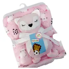 GENERICO - Manta Con Peluche De Apego Para Bebes Frazada Suave Zorrita ROSA