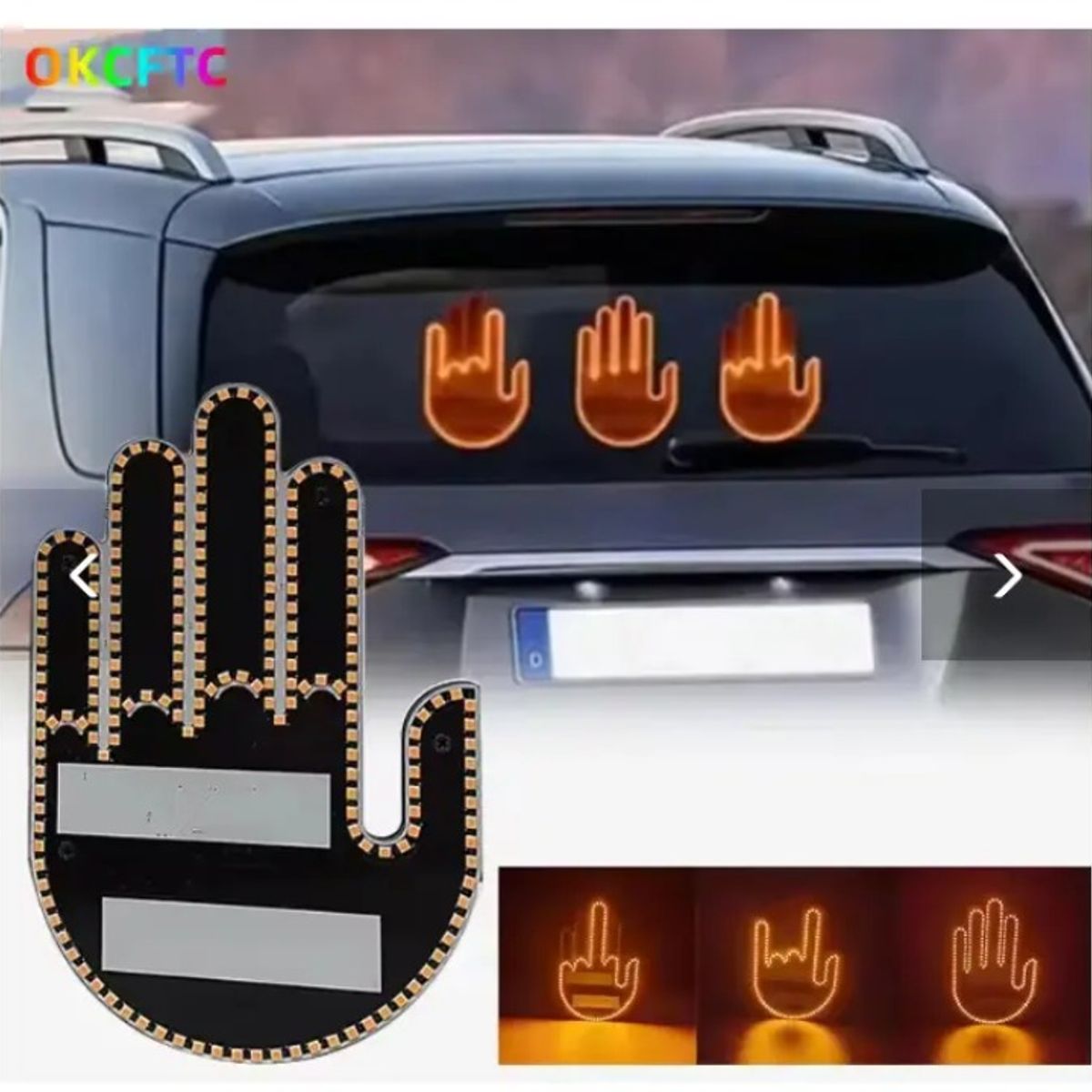 GENERICO - Luz Dedo Medio Auto Con Control Remoto Señal Divertida