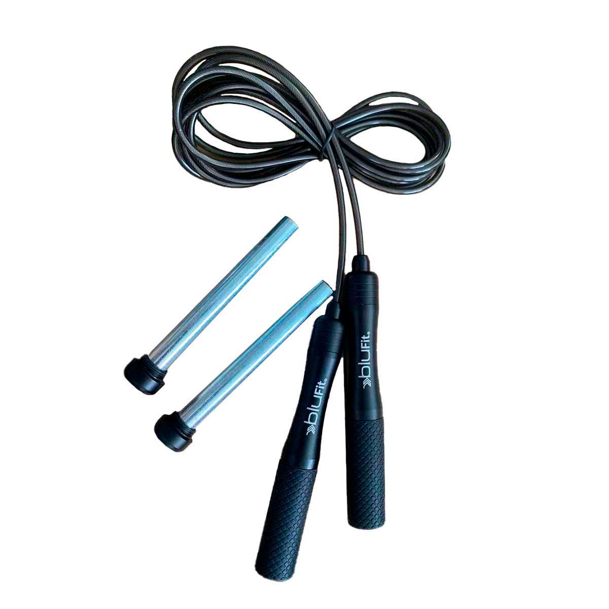 BLU FIT - Cuerda de salto Fitness Blu Fit con Peso Negra