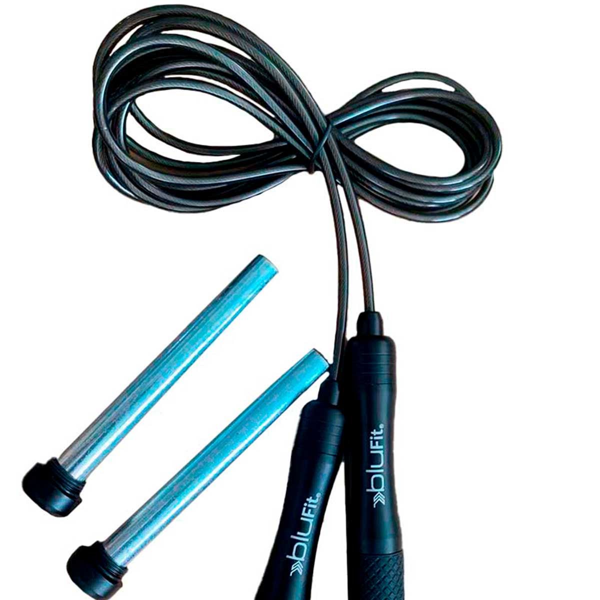 BLU FIT - Cuerda de salto Fitness Blu Fit con Peso Negra