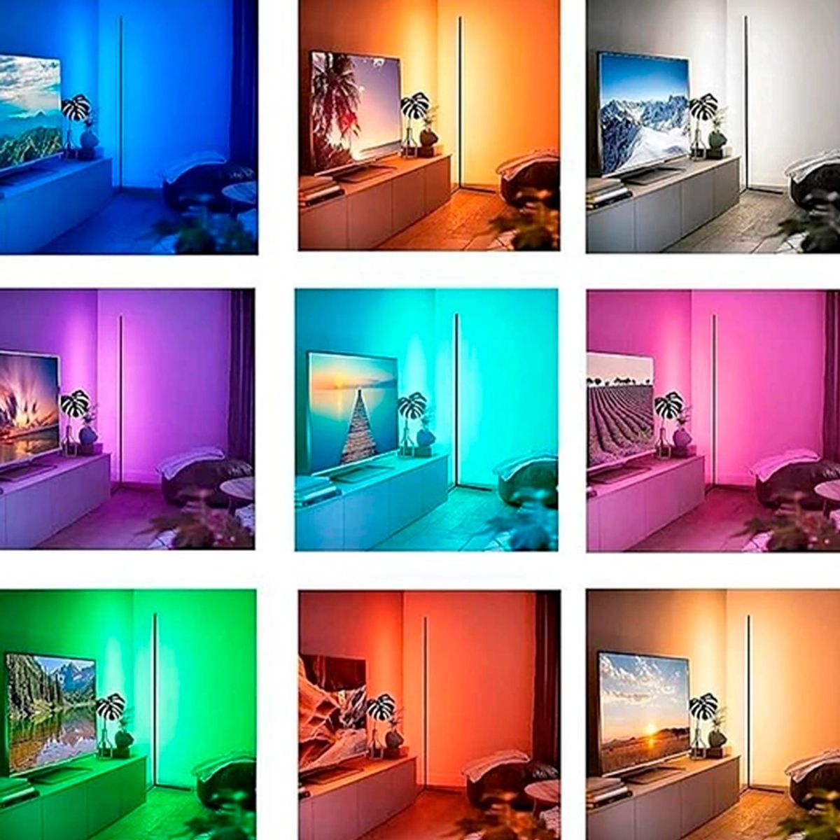 GENERICO - Lámpara Barra De Pie Multicolor RGB LED Floor Lamp