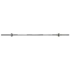 BLU FIT - Barra recta larga acero cromado collares rosca 180cm