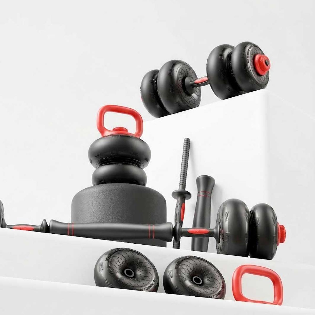 BLU FIT - Set mancuernas Blu fit 3 en 1 Soft Dumbbell 20 Kg