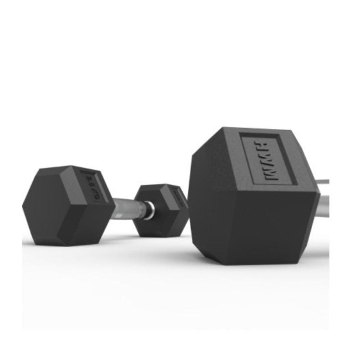 HWM - Par Mancuernas 2.5kg Hexagonales Caucho