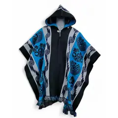 MORLAN - Poncho de Alpaca Lana Ecuatoriana Capucha Cálido Liviano