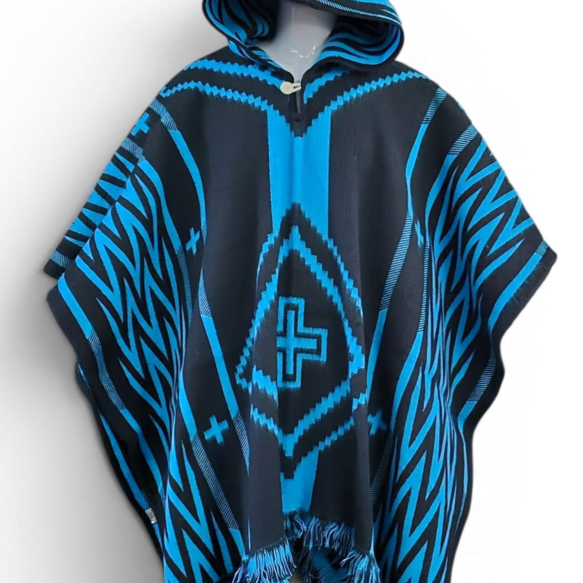 MORLAN - Poncho de Alpaca Lana Ecuatoriana Capucha Cálido Liviano