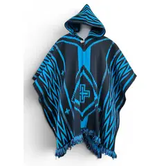 MORLAN - Poncho de Alpaca Lana Ecuatoriana Capucha Cálido Liviano