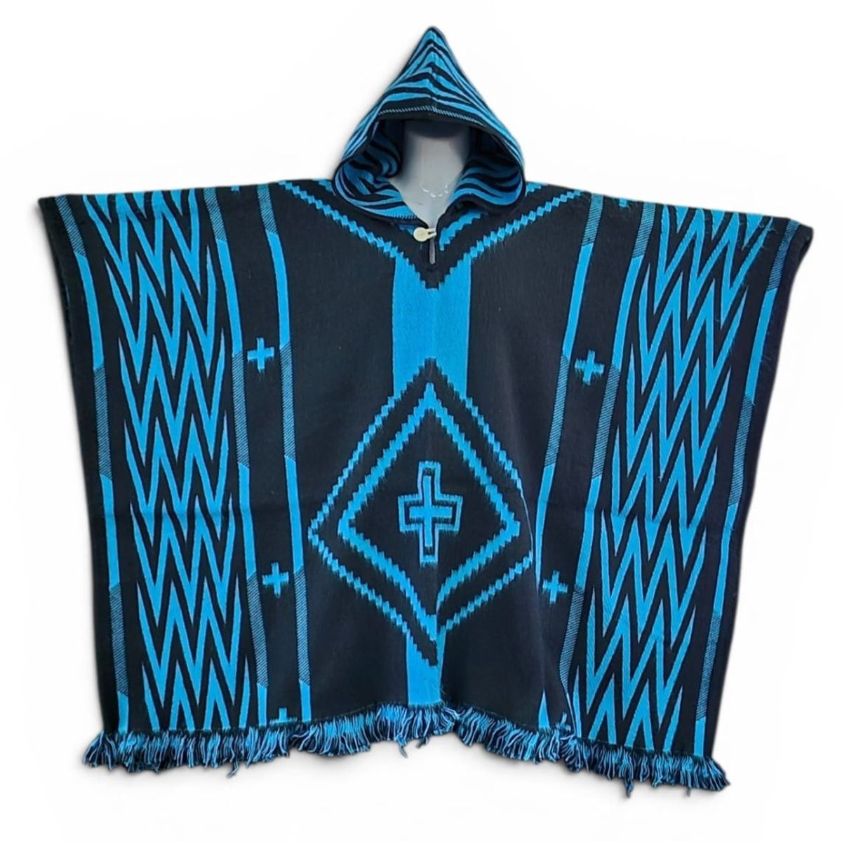 MORLAN - Poncho de Alpaca Lana Ecuatoriana Capucha Cálido Liviano