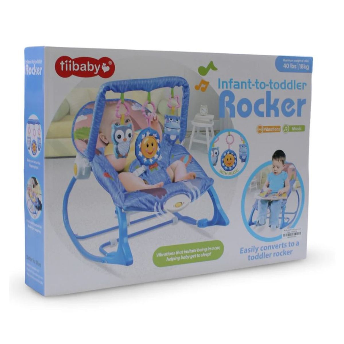GENERICO - Silla Nido Mecedora para Bebés y Niños con Barra de Juguetes Desmontable