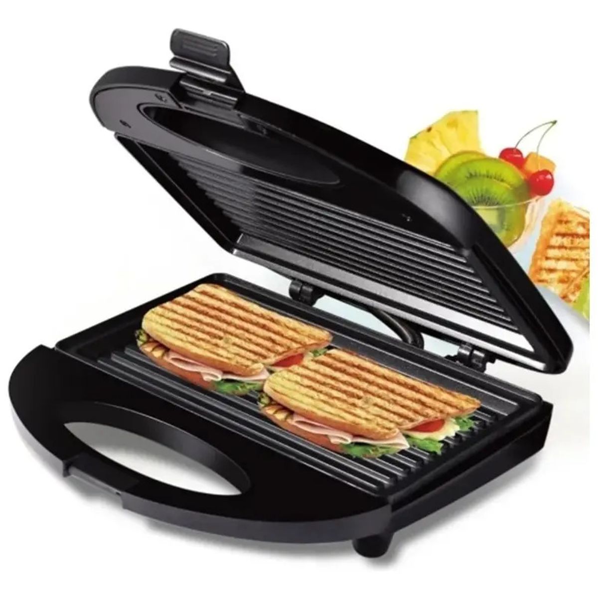 GENERICO - Sandwichera, Tostadora 2 Panes 750w Negro