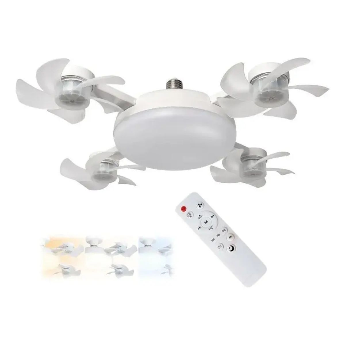 GENERICO - Ventilador de Techo Silencioso Osmao con Luz LED 50W E27 Control Remoto
