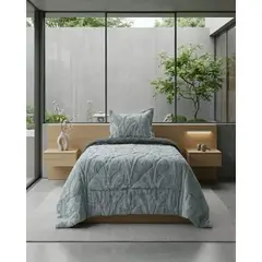 GENERICO - Cubrecama Plaza y Media Sherpa Jacquard Deluxe