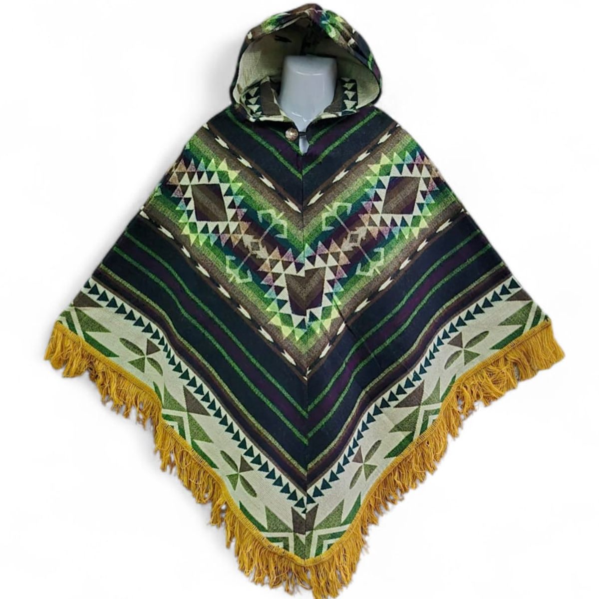 MORLAN - Poncho De Lana De Alpaca Y Oveja Esquinado Multicolor