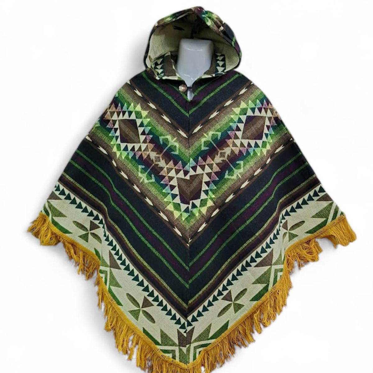 MORLAN - Poncho De Lana De Alpaca Y Oveja Esquinado Multicolor