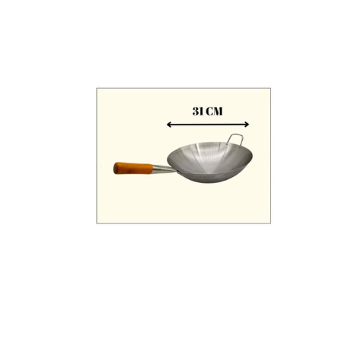 GENERICO - Sartén Wok Mango Madera 31 Cm