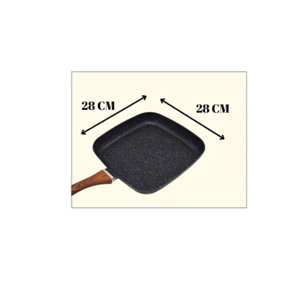 GENERICO - Sartén Cuadrado Para Plancha Grill 28 cm