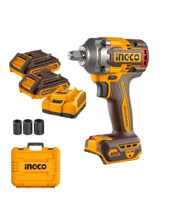 Pistola De Impacto Bl +2Bat 2Ah Y Carg Indust 1/2" 20V/400Nm