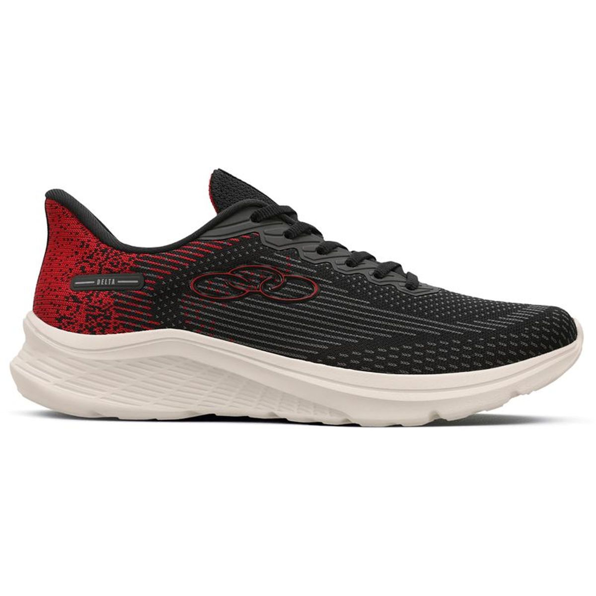 OLYMPIKUS - Zapatilla Hombre Delta Negro/Rojo