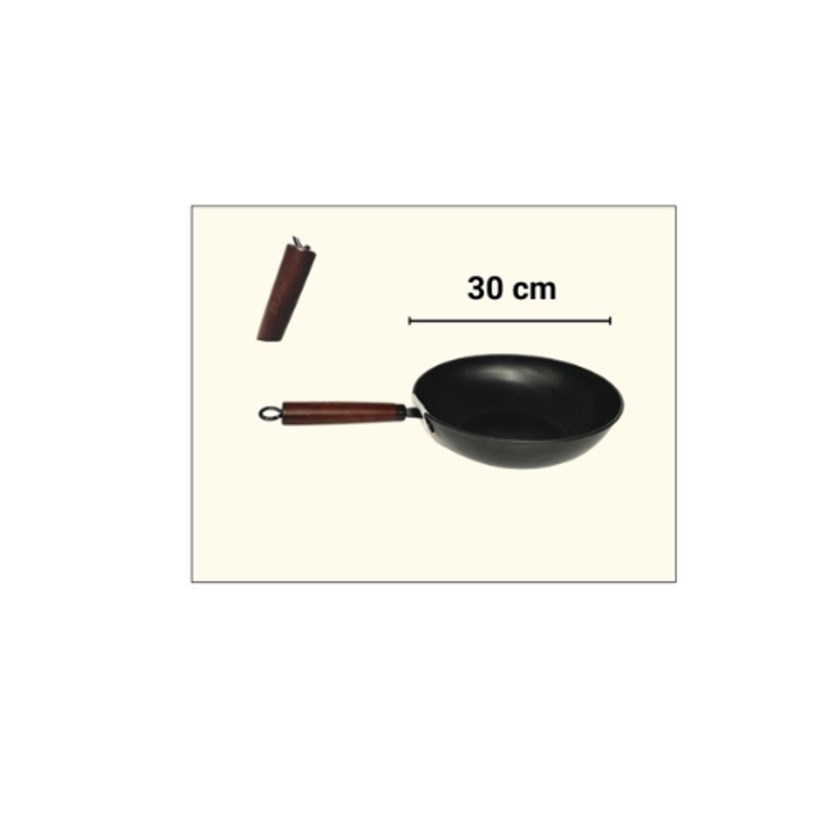 GENERICO - Sarten Wok Mango Madera 30 Cm