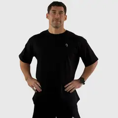 KONKO ACTIVE - Polera Over Size Premium Cotton Revenge Negra Hombre Manga Corta Konko