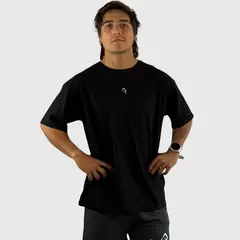 KONKO ACTIVE - Polera Over Size Premium Cotton Silverback Negra Hombre Manga Corta Konko