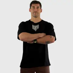 KONKO ACTIVE - Polera Over Size Premium Cotton Back Assault Negra Hombre Manga Corta Konko