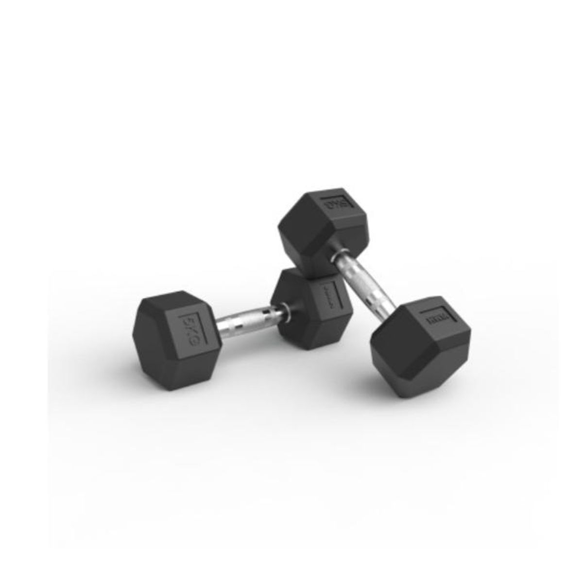 HWM - Par Mancuernas 5kg Hexagonales Caucho