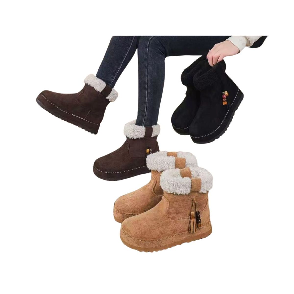 UNIVERSAL - ZAPATOS BOTAS BOTINES, FORRADAS CON CHIPORRO